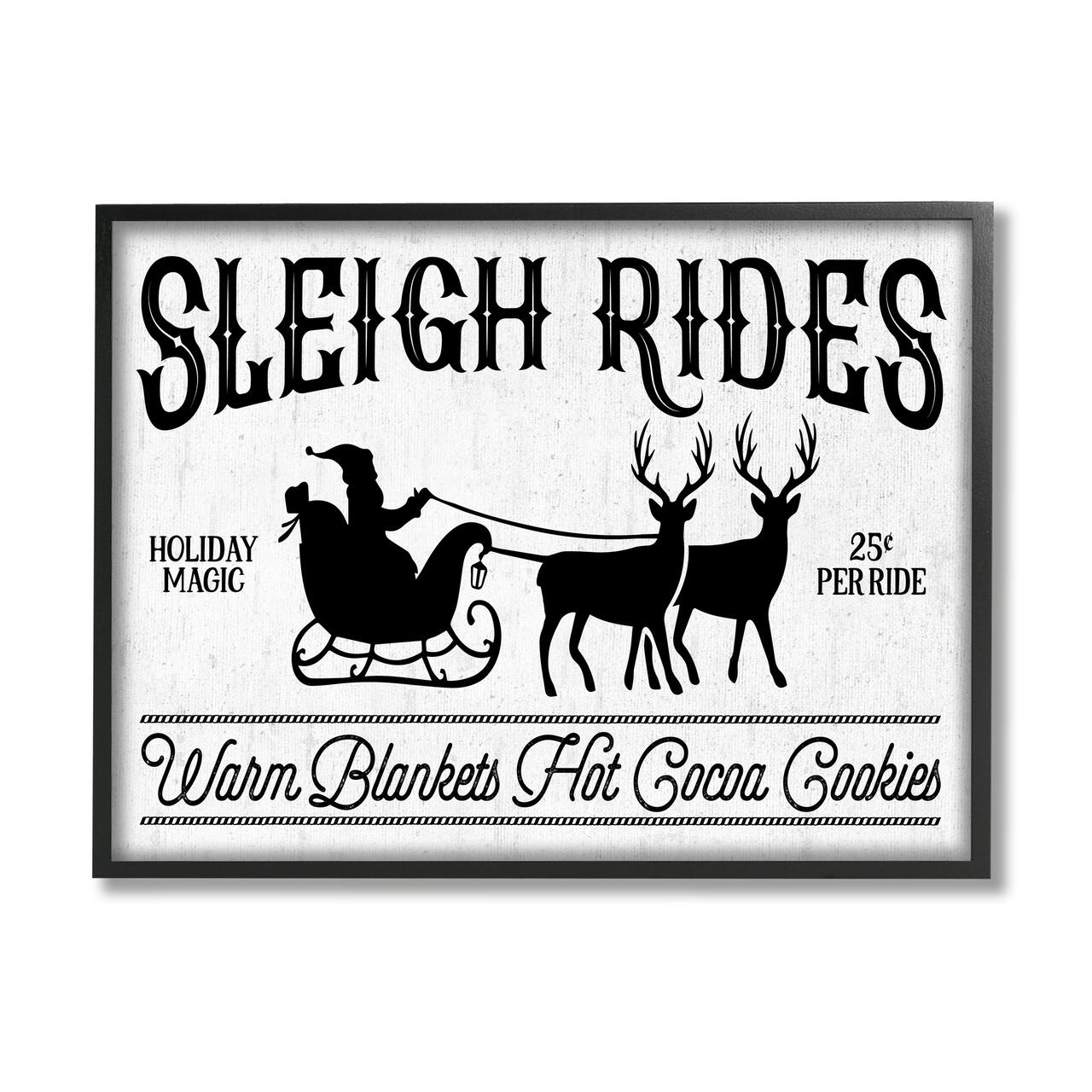 Stupell Industries Sleigh Rides Vintage Santa Claus Framed Giclee Art